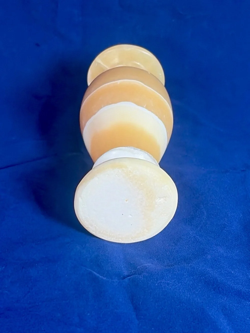 Handmade Egyptian Alabaster Vase 6.5” Carved Stone Honey Gold Veining